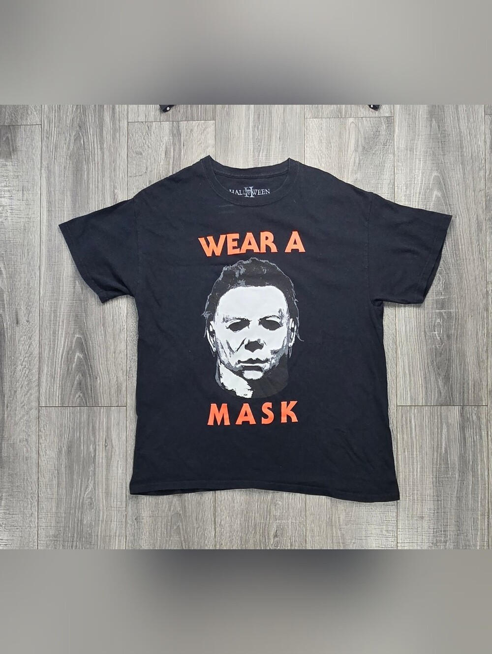 Rock Rebel Halloween II Michael Myers Wear A Mask Black Horror Graphic T-Shirt